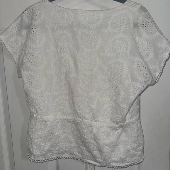 Everly White Eyelet Lace Blouse - Picture 3 of 3